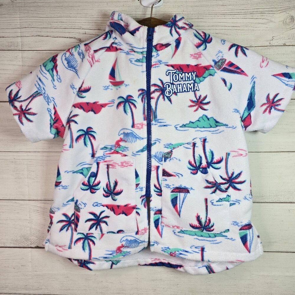Tommy Bahama Boys Terry Cloth Swim Coverup Size S/M Ages 3-6 Nautical Beachy